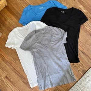 4 J Crew Vintage Cotton V-neck Tees Size XS